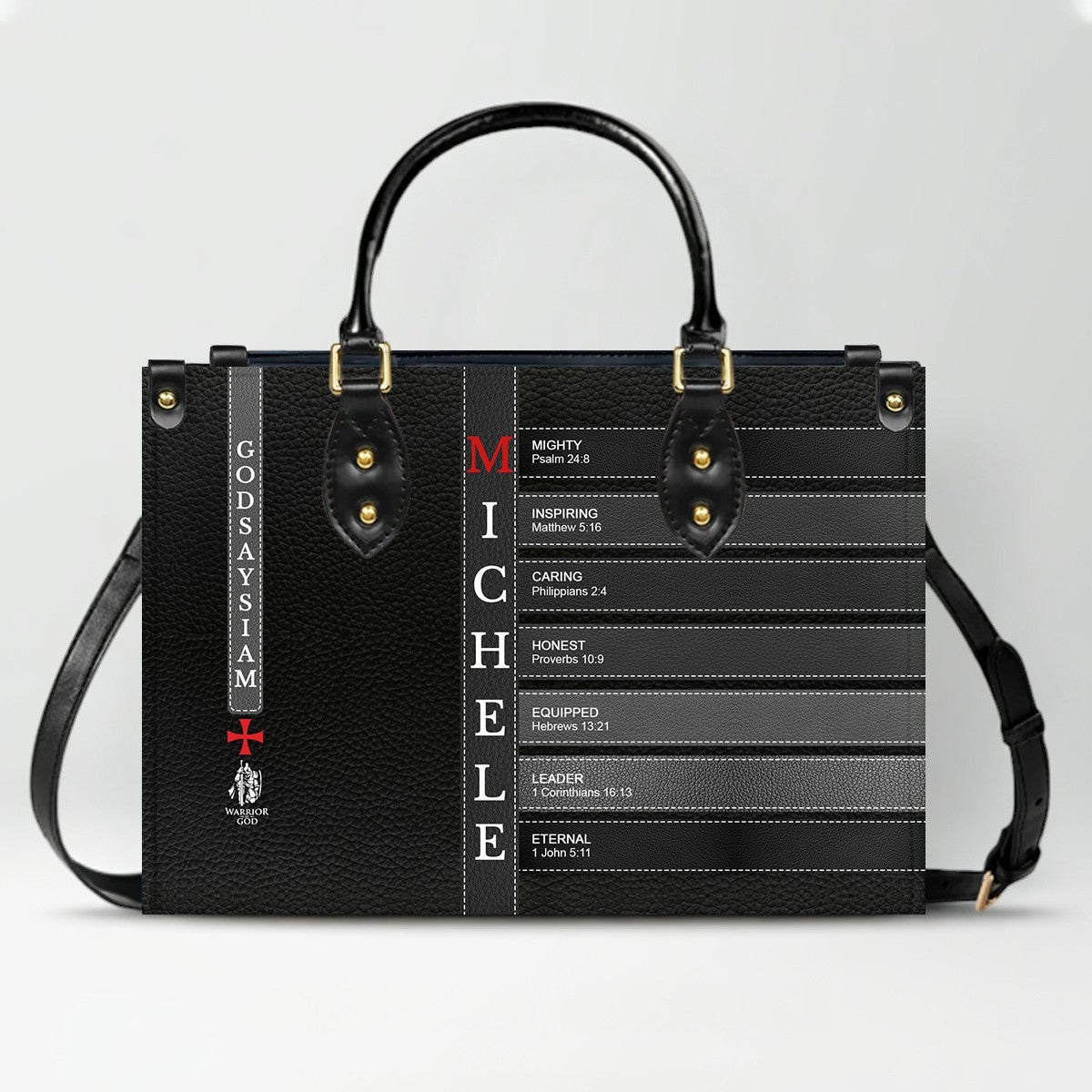 Personalized Bible Verse Leather Handbag