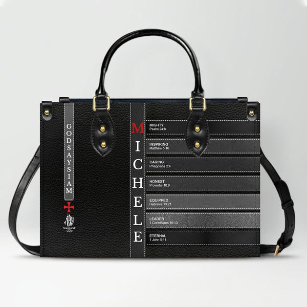 Personalized Bible Verse Leather Handbag