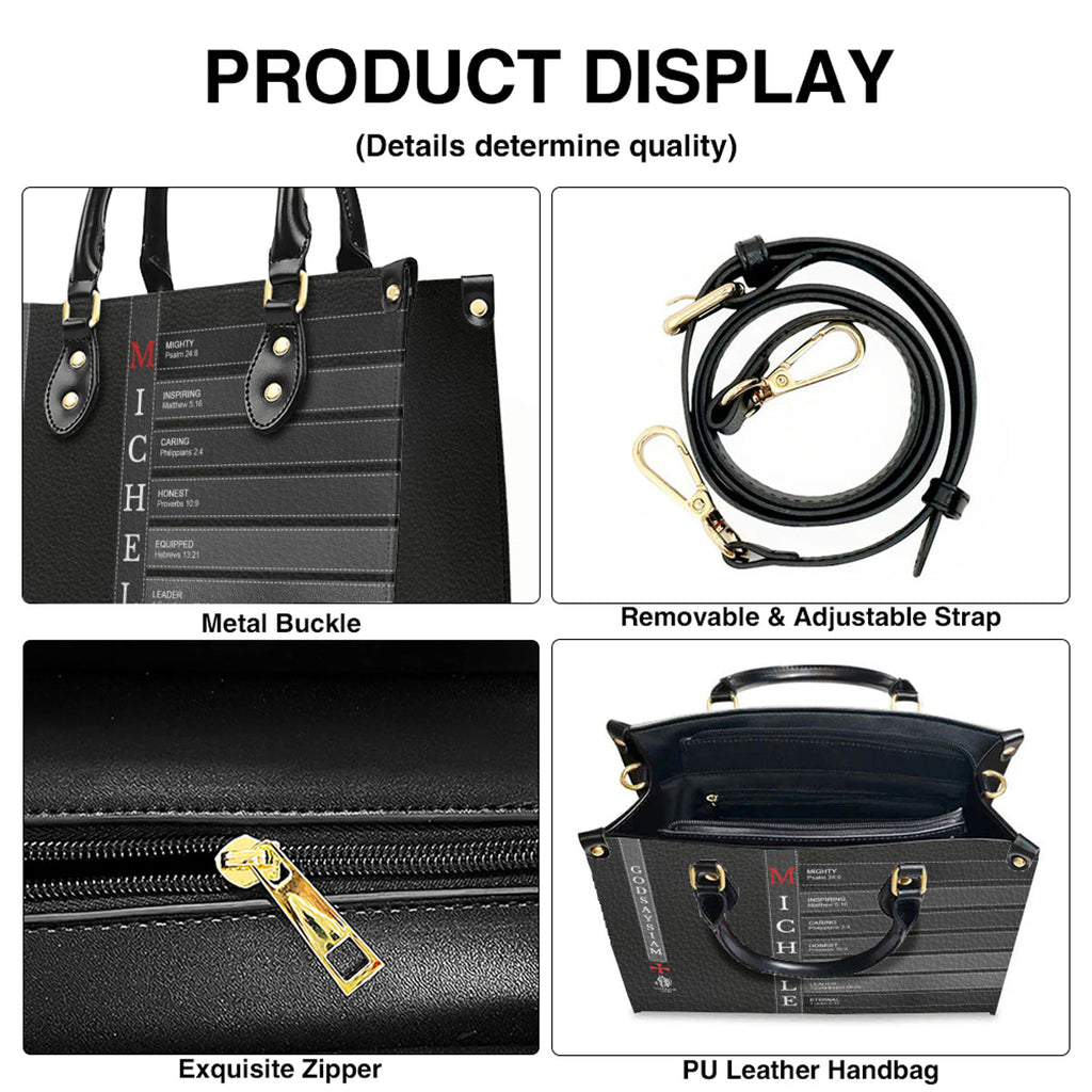 Personalized Bible Verse Leather Handbag