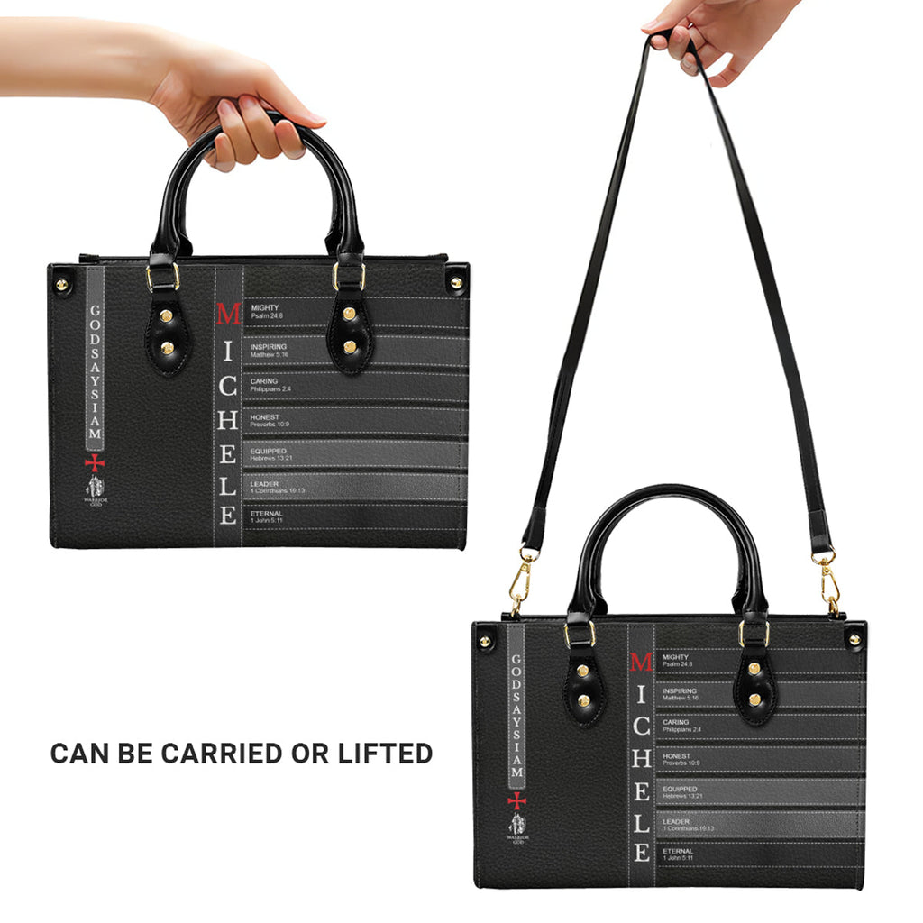Personalized Bible Verse Leather Handbag