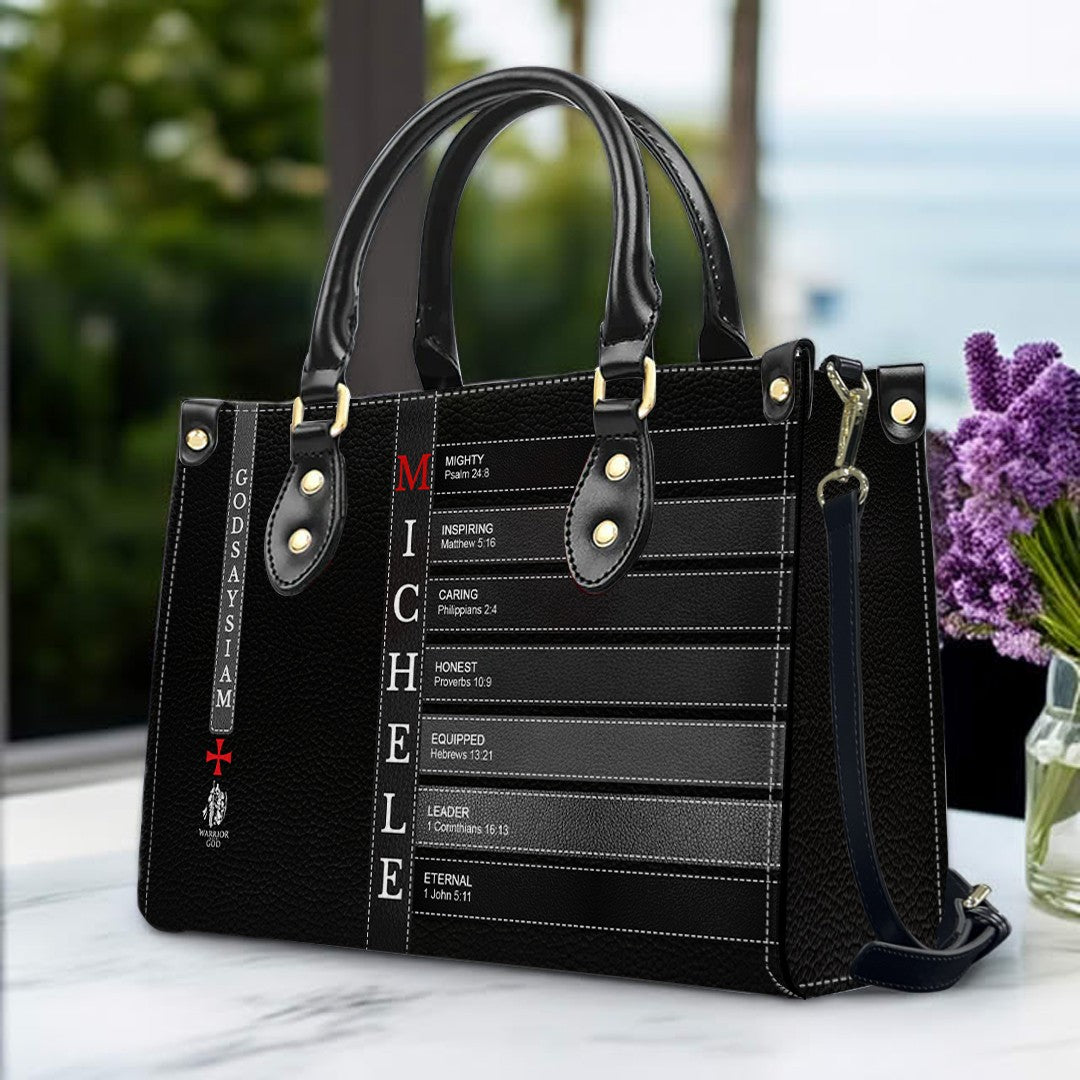 Personalized Bible Verse Leather Handbag