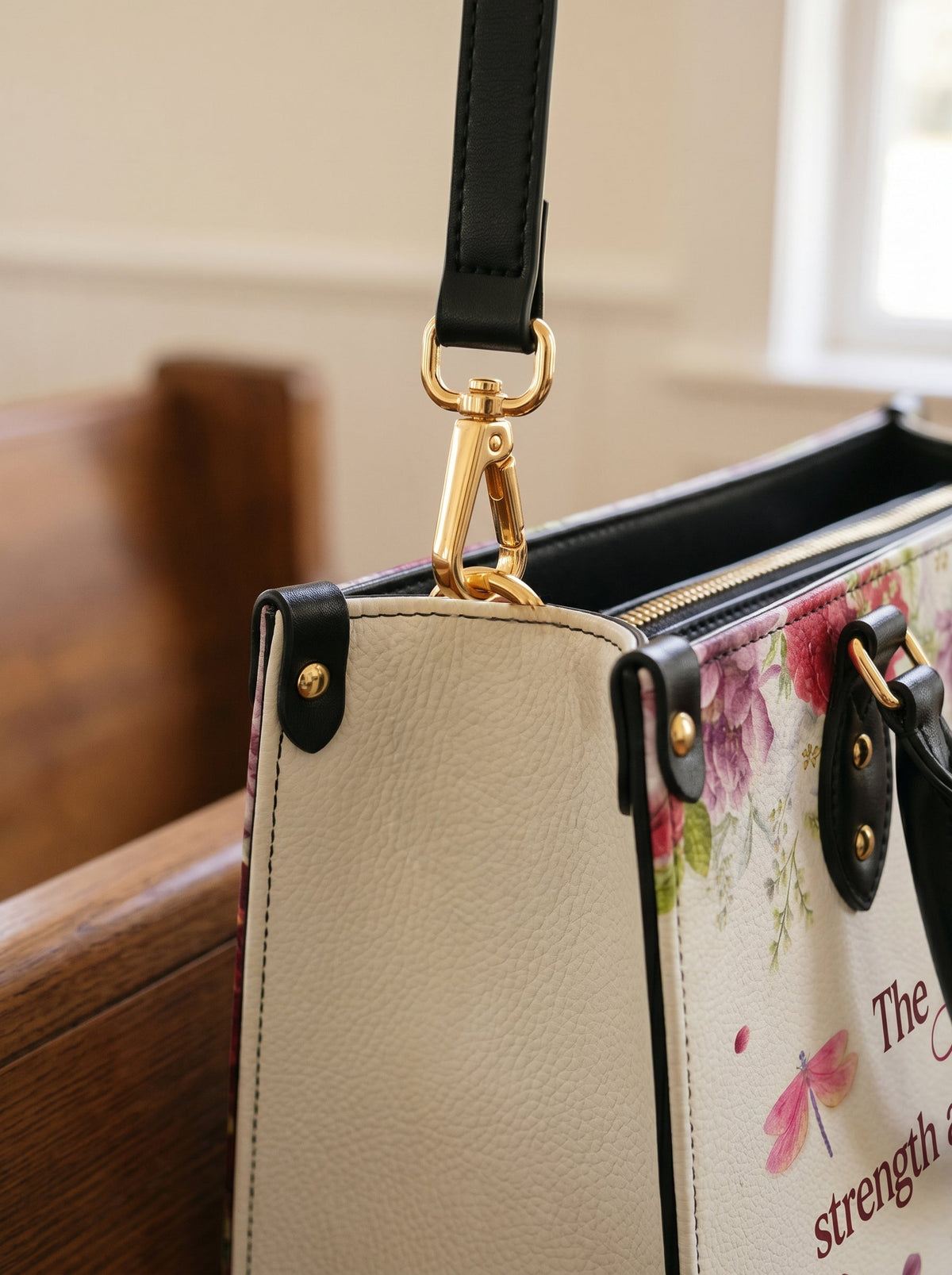 Melody Psalm 118:14 Leather Handbag
