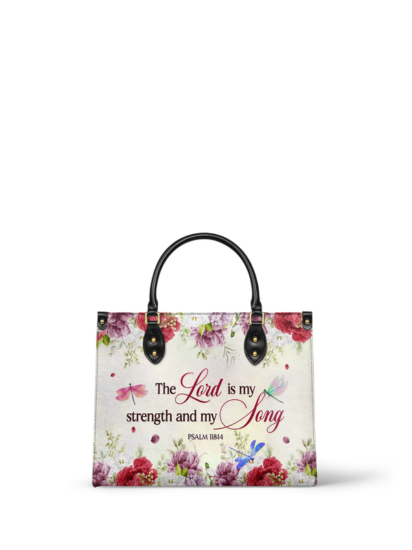 Melody Psalm 118:14 Leather Handbag