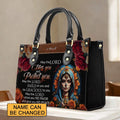 Sugar Skull Bible Verse Leather Tote Bag