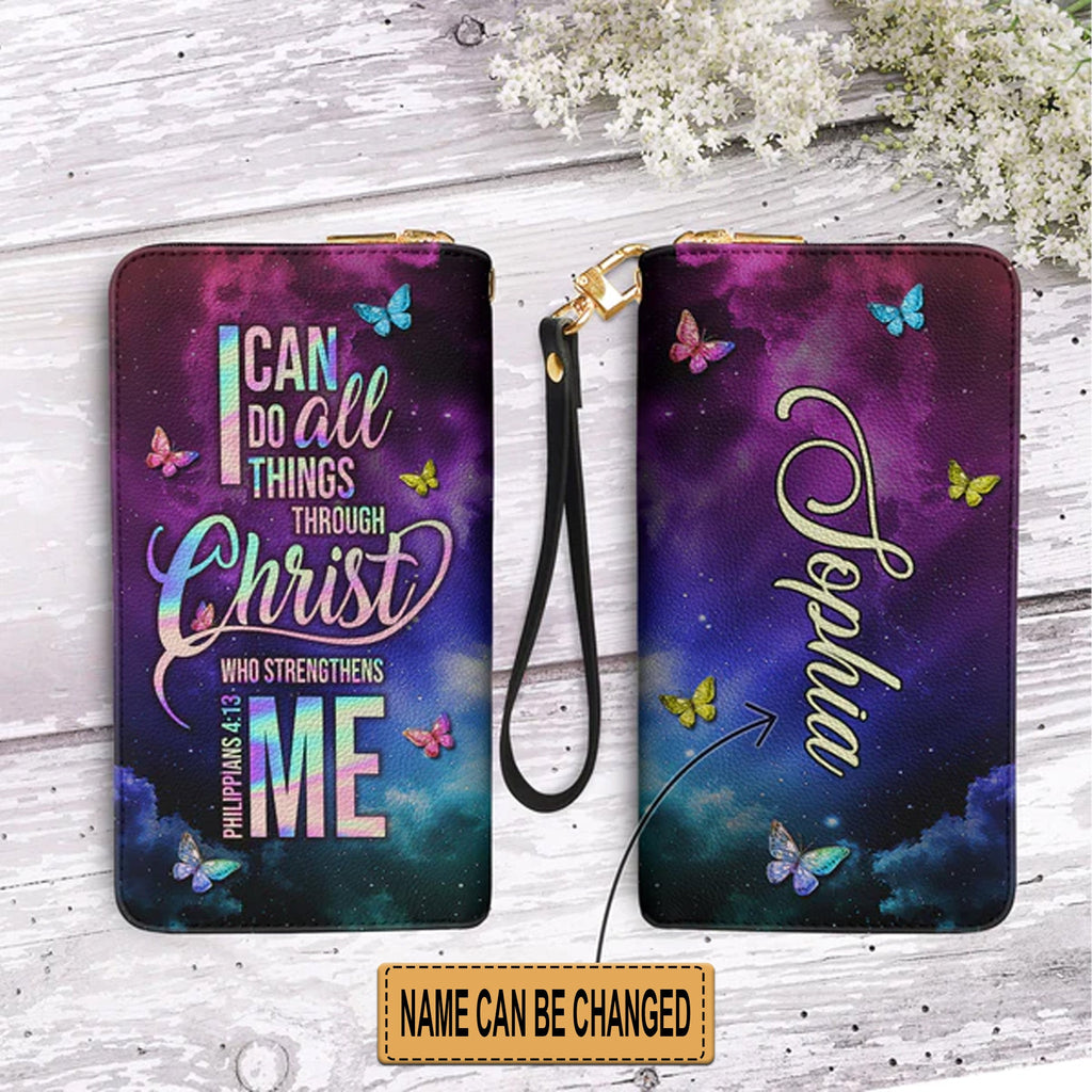 Philippians 4:13 Personalized Clutch Purse