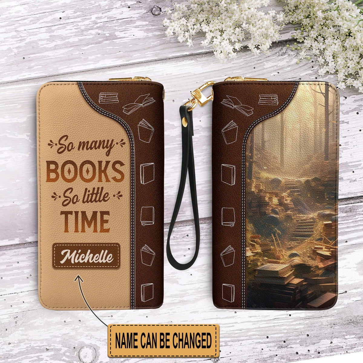 So Many Books Personalized Clutch Purse