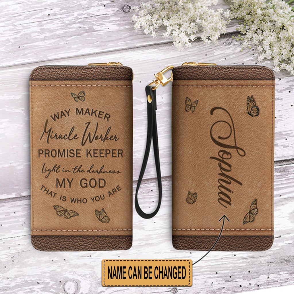 Personalized Way Maker Butterfly Clutch Purse
