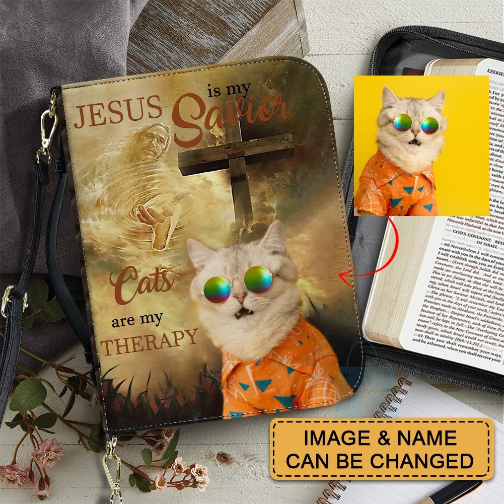 Custom Jesus & Dogs Are My Therapy Bible Cover