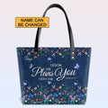 Personalized Bible Verse Leather Tote Bag