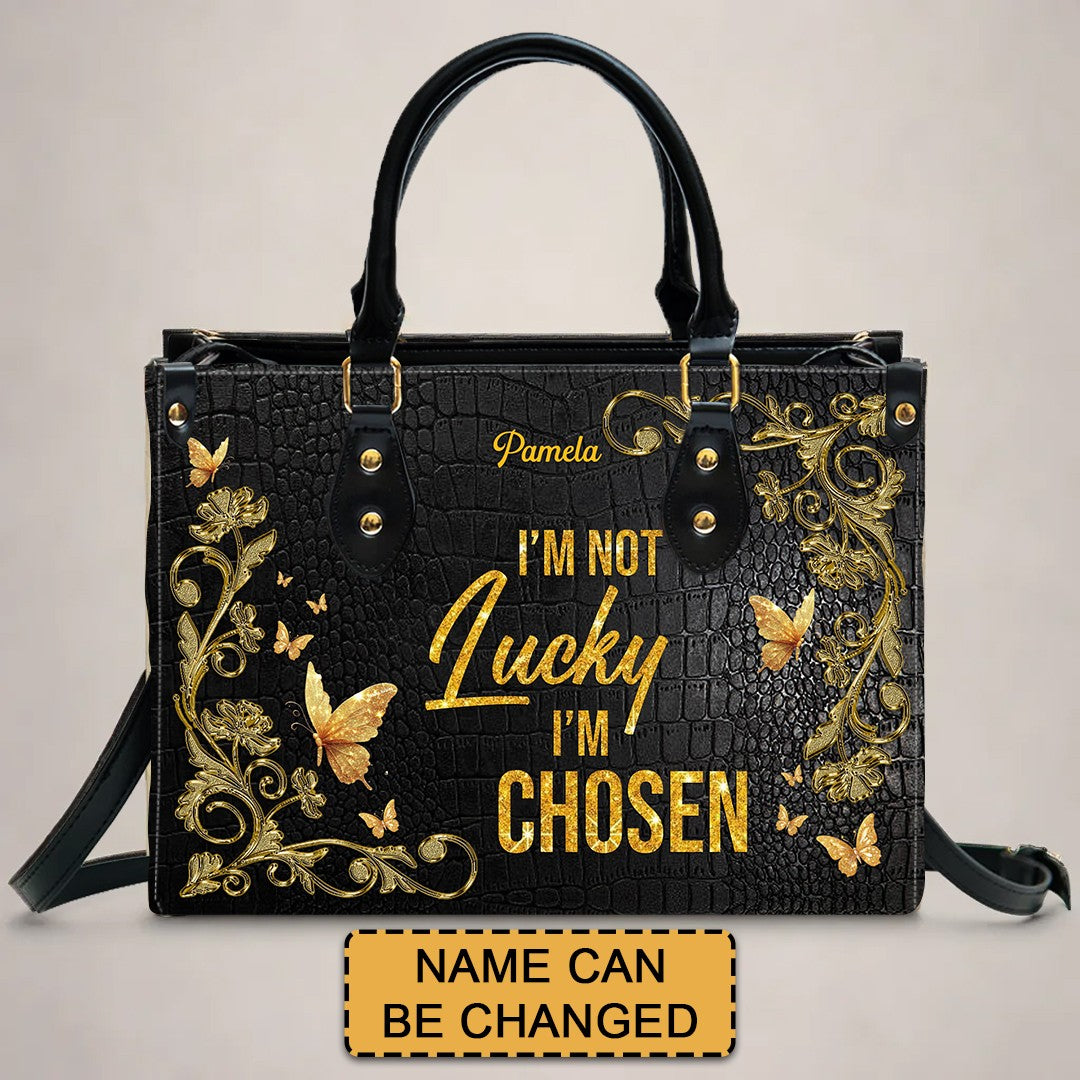 Personalized 'I'm Chosen' Christian Leather Handbag