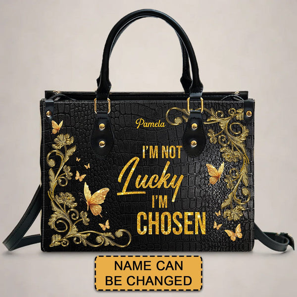 Personalized 'I'm Chosen' Christian Leather Handbag