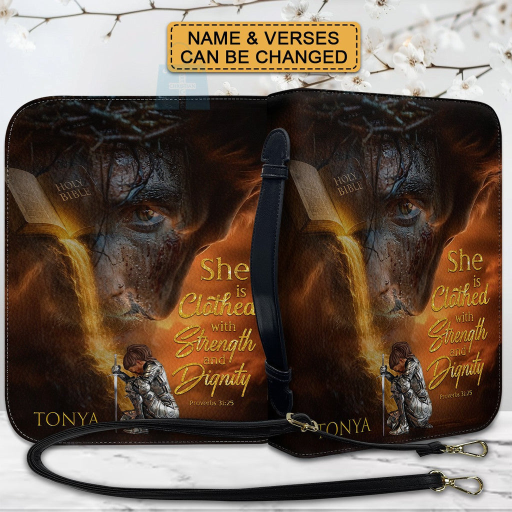 Personalized Lion of Judah & Warrior Bible Cover