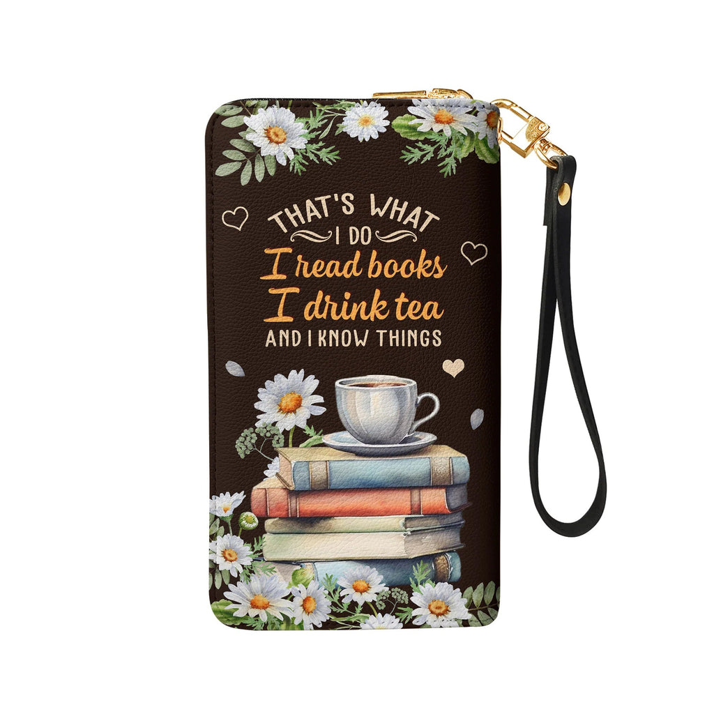 I Read Books & Drink Tea Personalized Clutch Purse