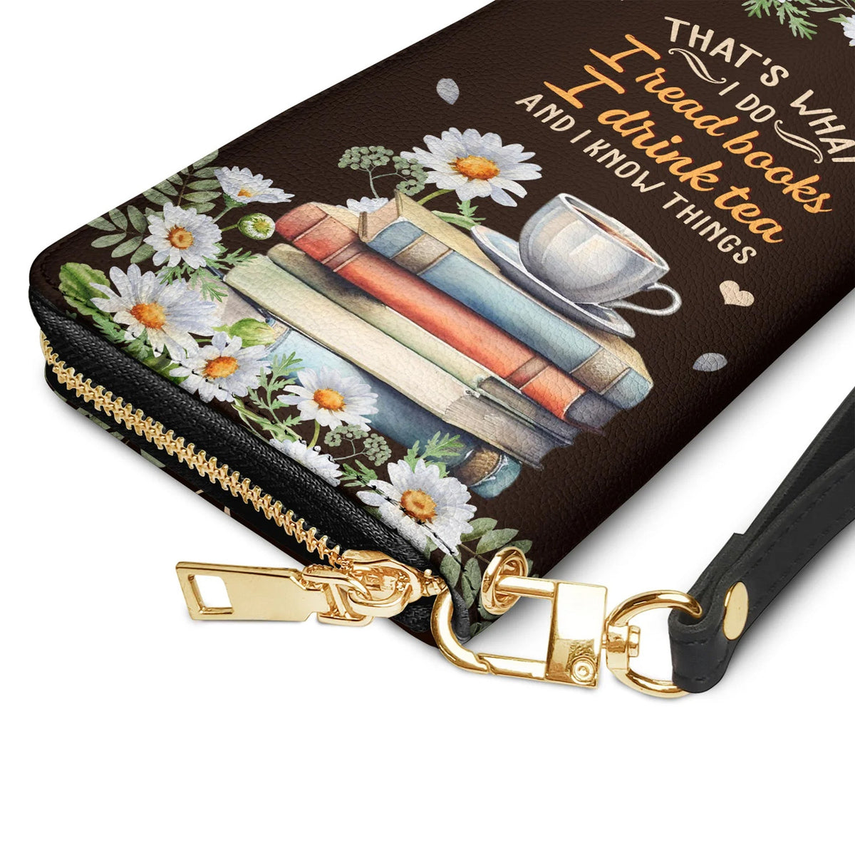 I Read Books & Drink Tea Personalized Clutch Purse
