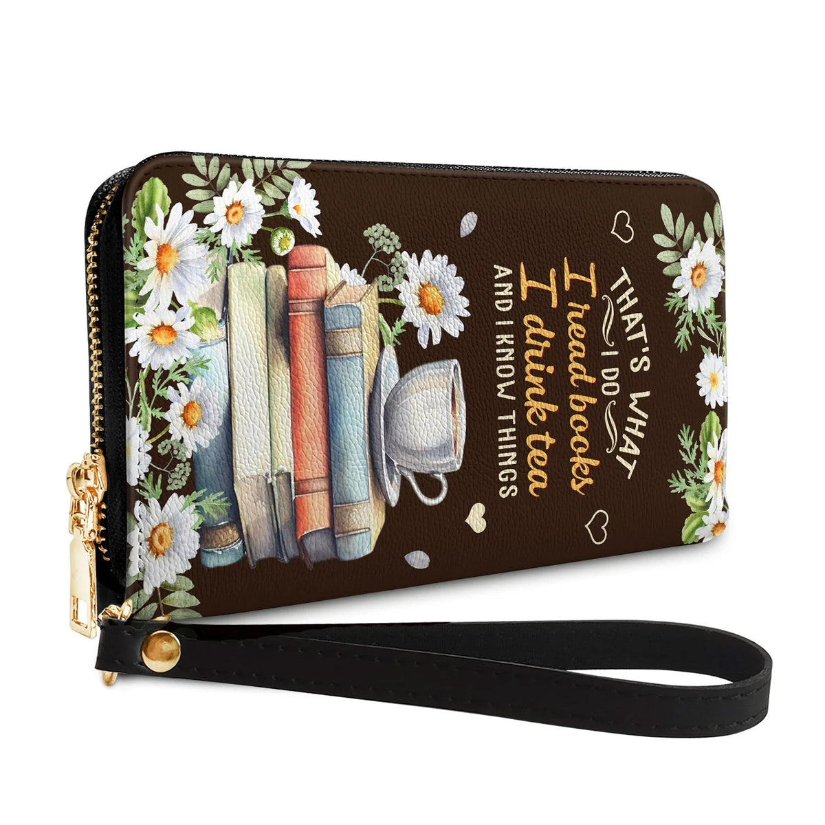 I Read Books & Drink Tea Personalized Clutch Purse