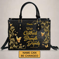 Personalized Proverbs 31:25 Leather Handbag