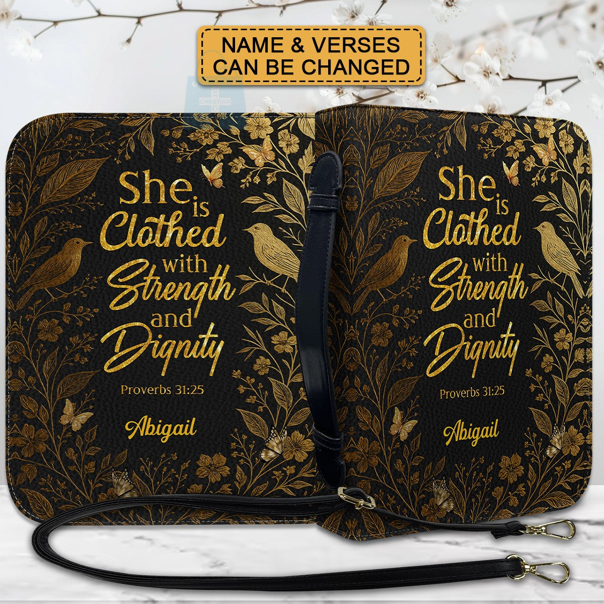 Floral Personalized Bible Cover for Women