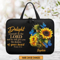 Personalized Delight in the Lord Laptop Bag