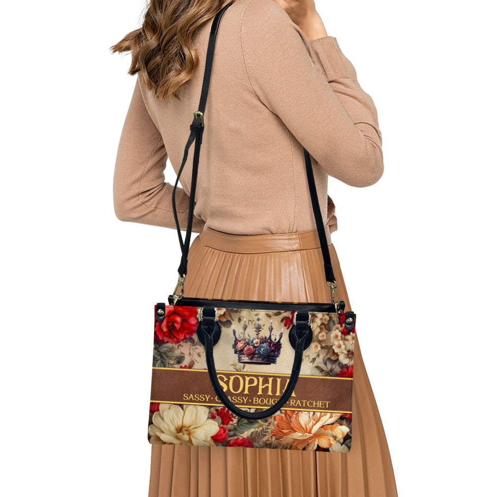 Custom Monogrammed Leather Handbag