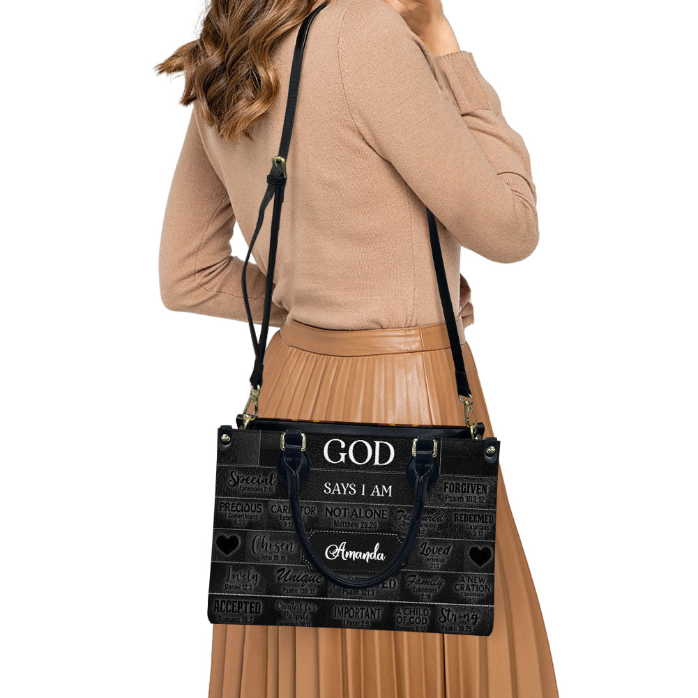 Personalized Christian Faith Leather Tote