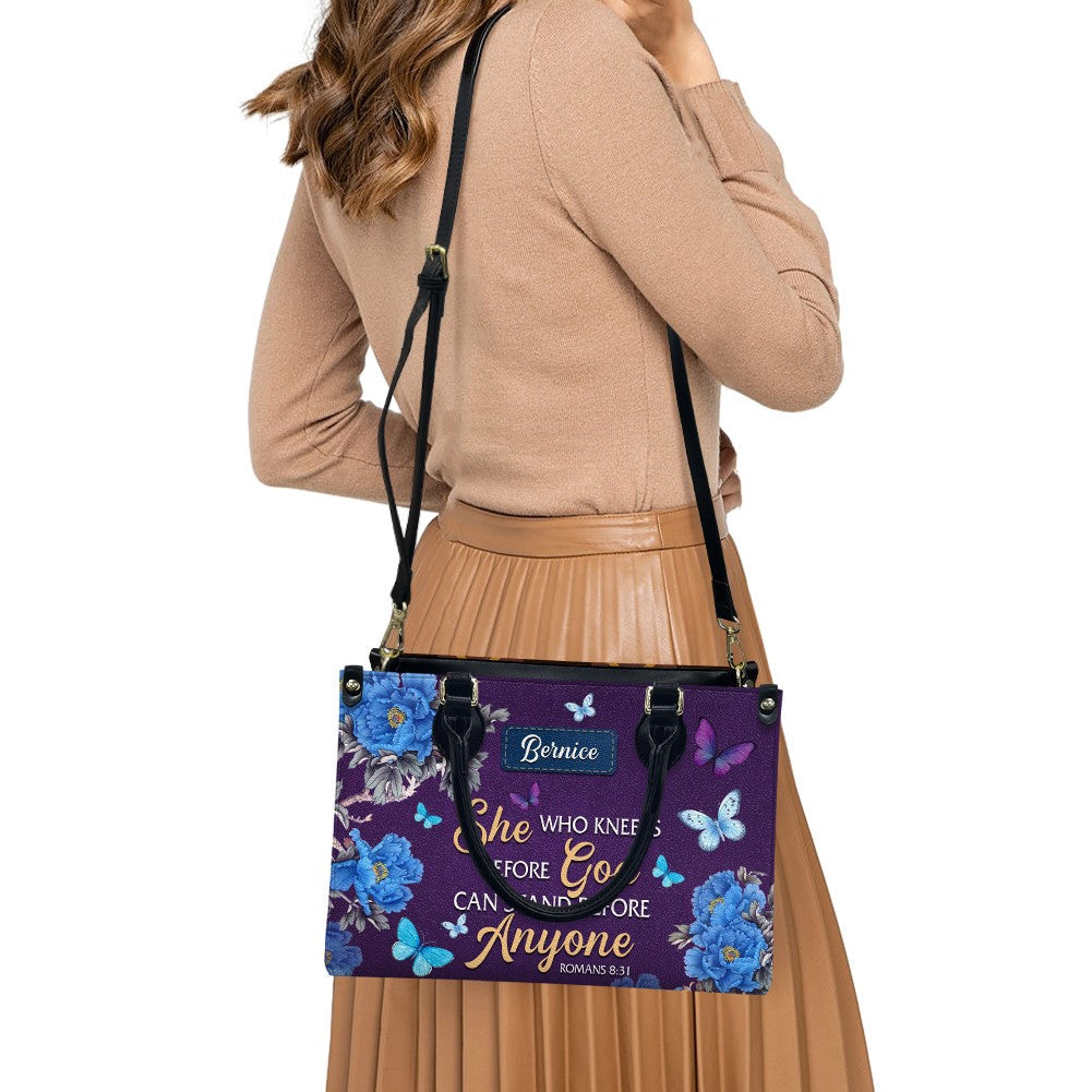 She Who Kneels Before God Leather Tote Bag