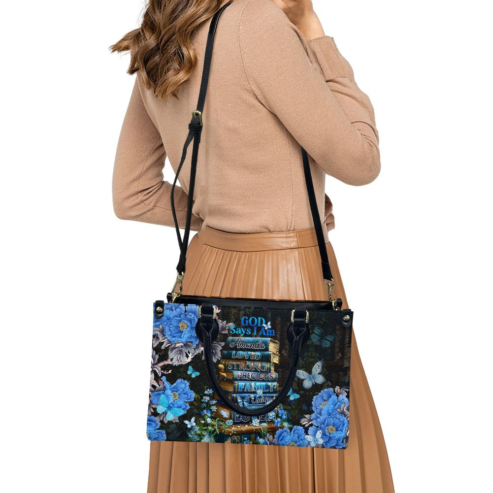 God Says I Am Bookmarks Leather Handbag