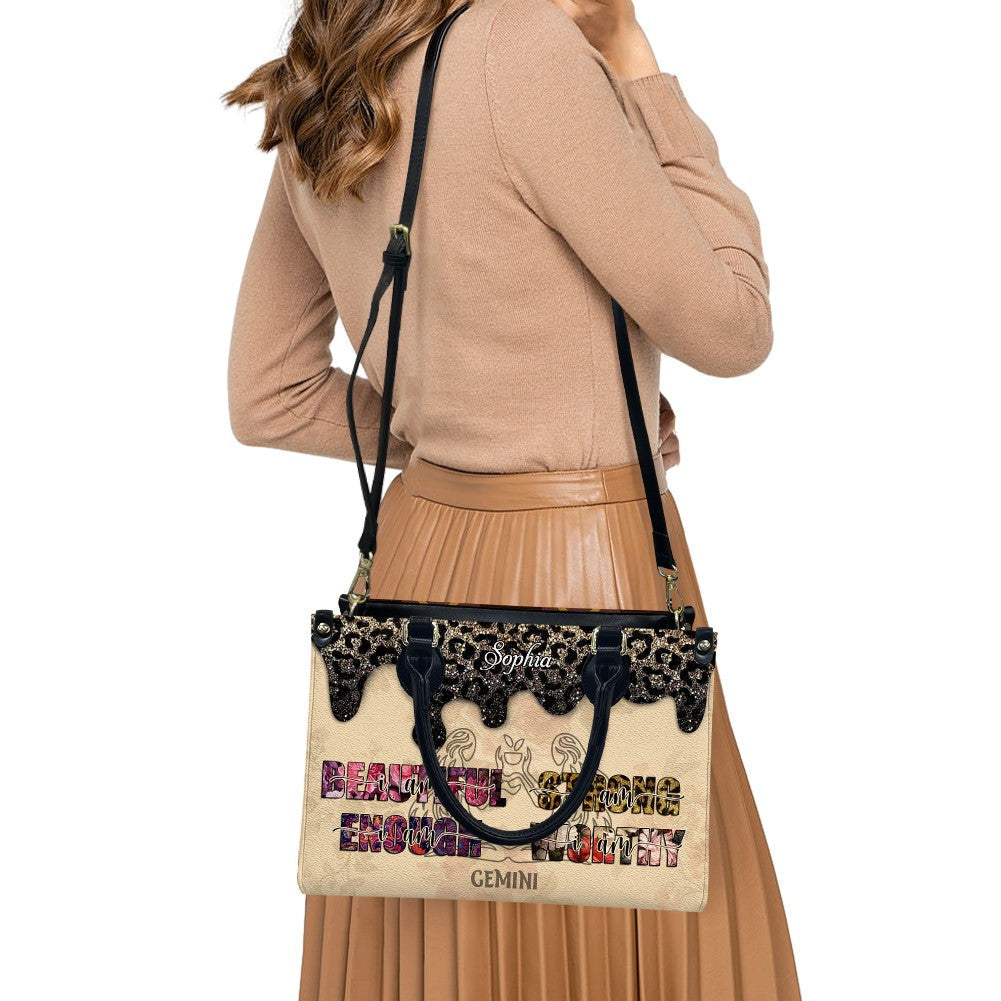 Personalized Zodiac Leather Handbag