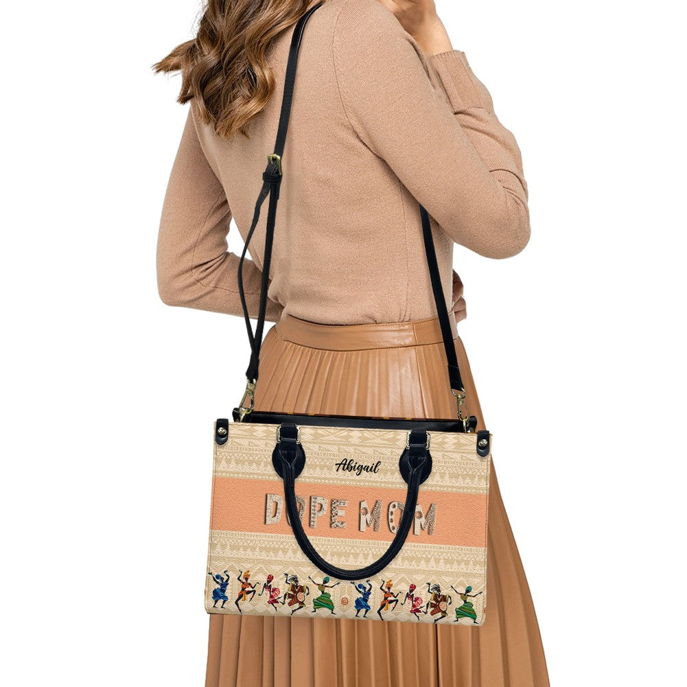 Personalized DOPE Mom & Grandma Leather Tote Bag