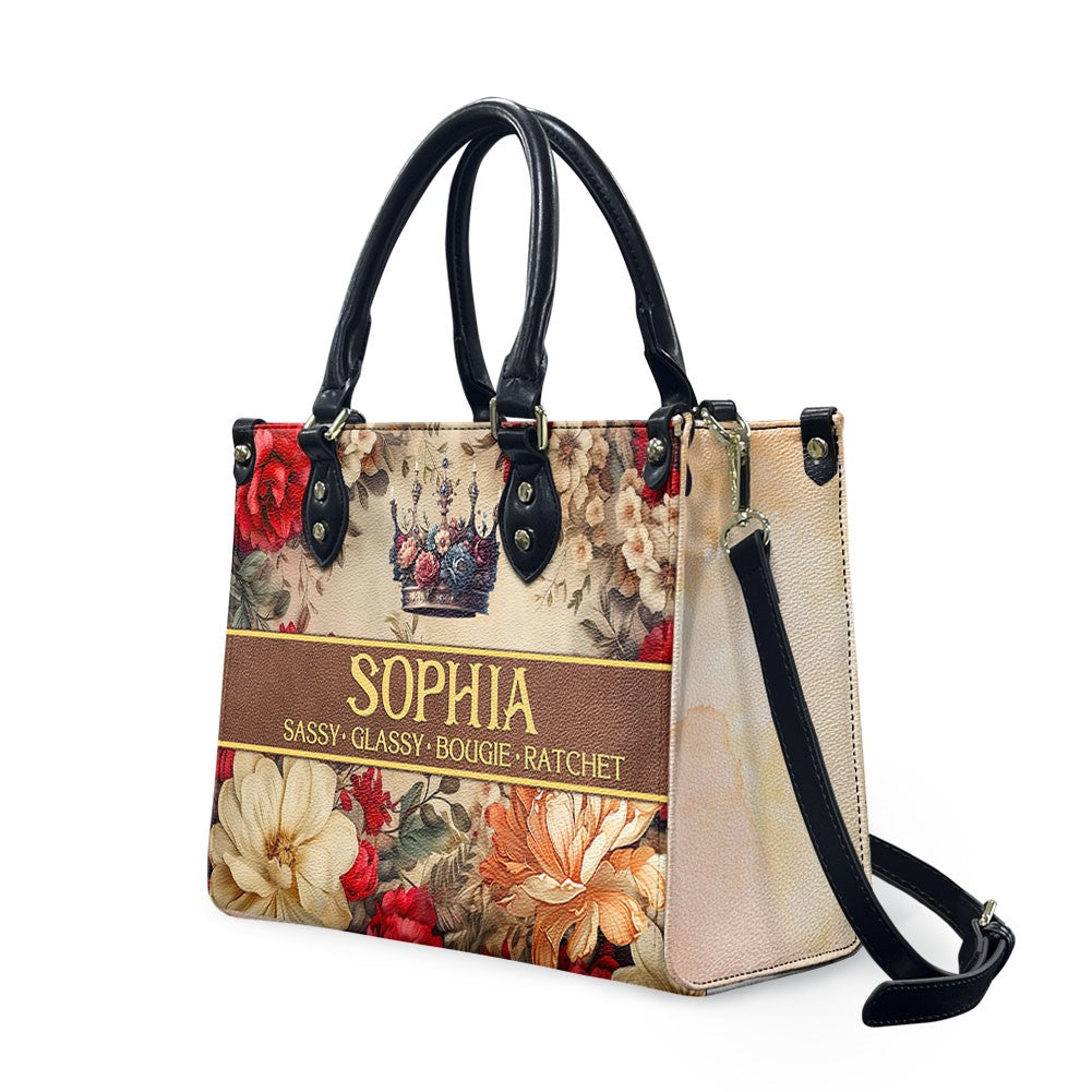 Custom Monogrammed Leather Handbag