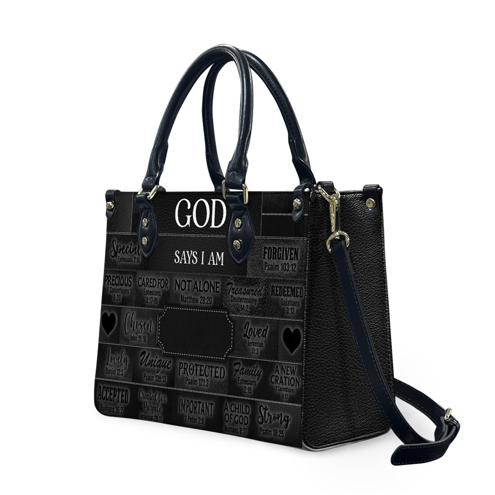 Personalized Christian Faith Leather Tote