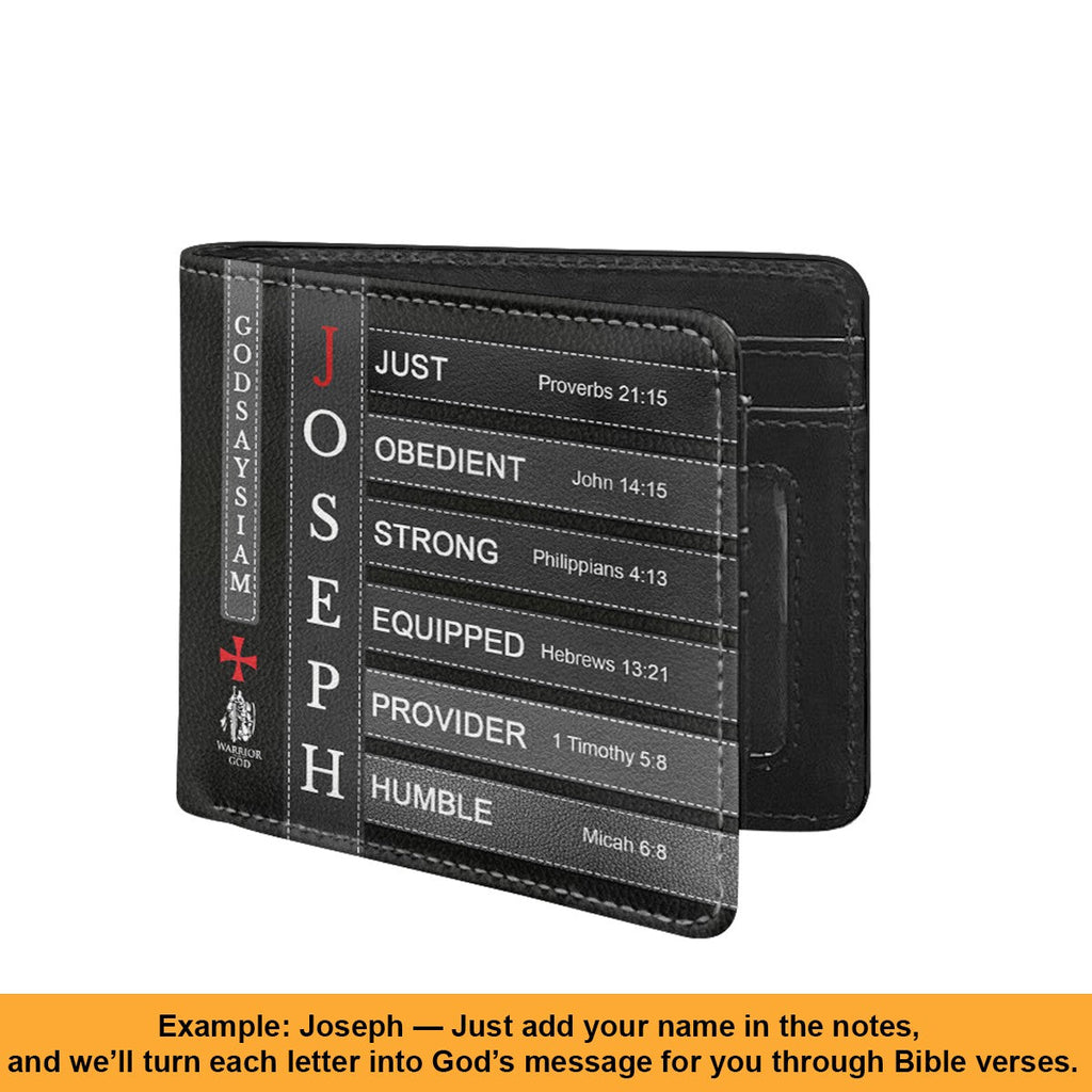 Personalized Bible Verse Leather Wallet for Men