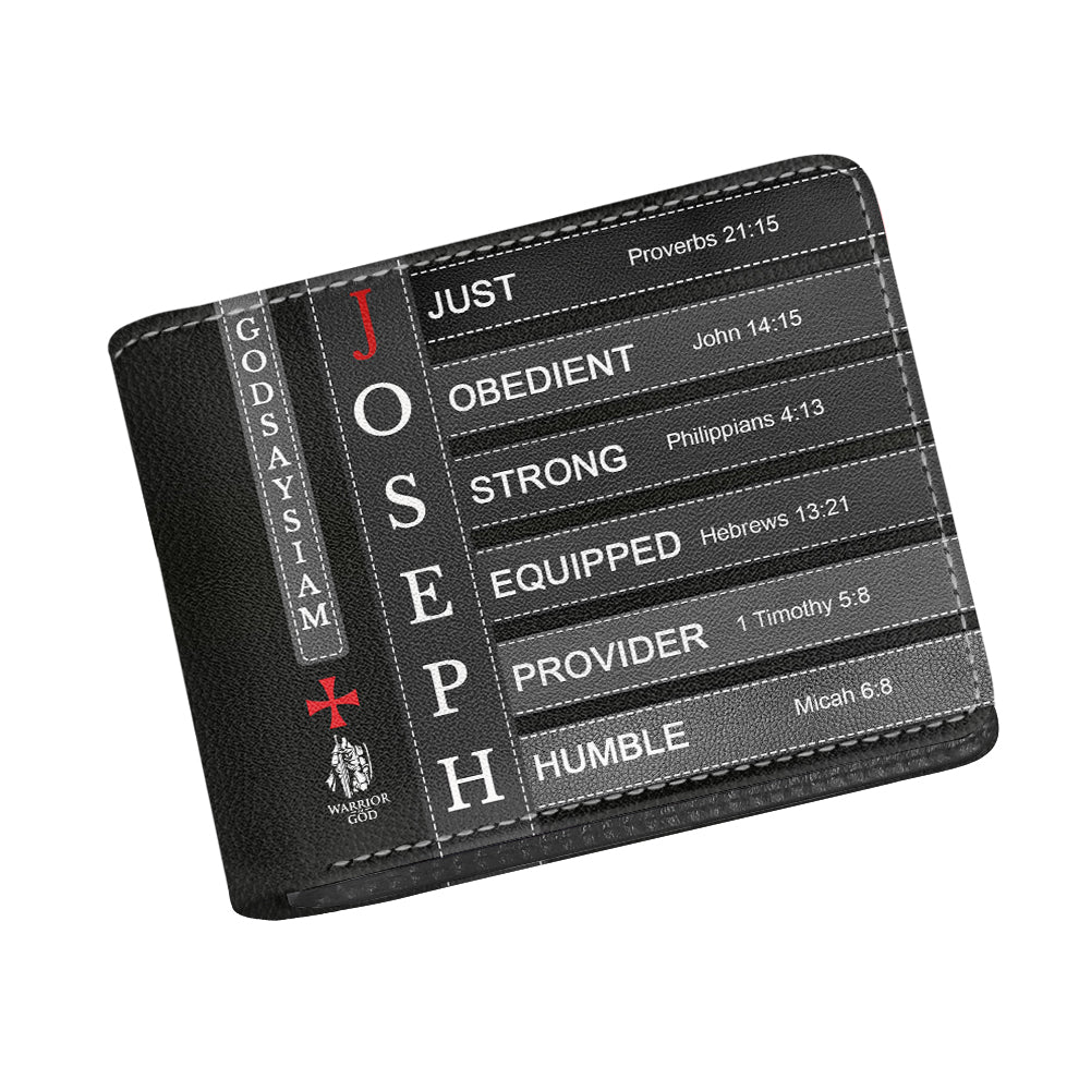 Personalized Bible Verse Leather Wallet for Men