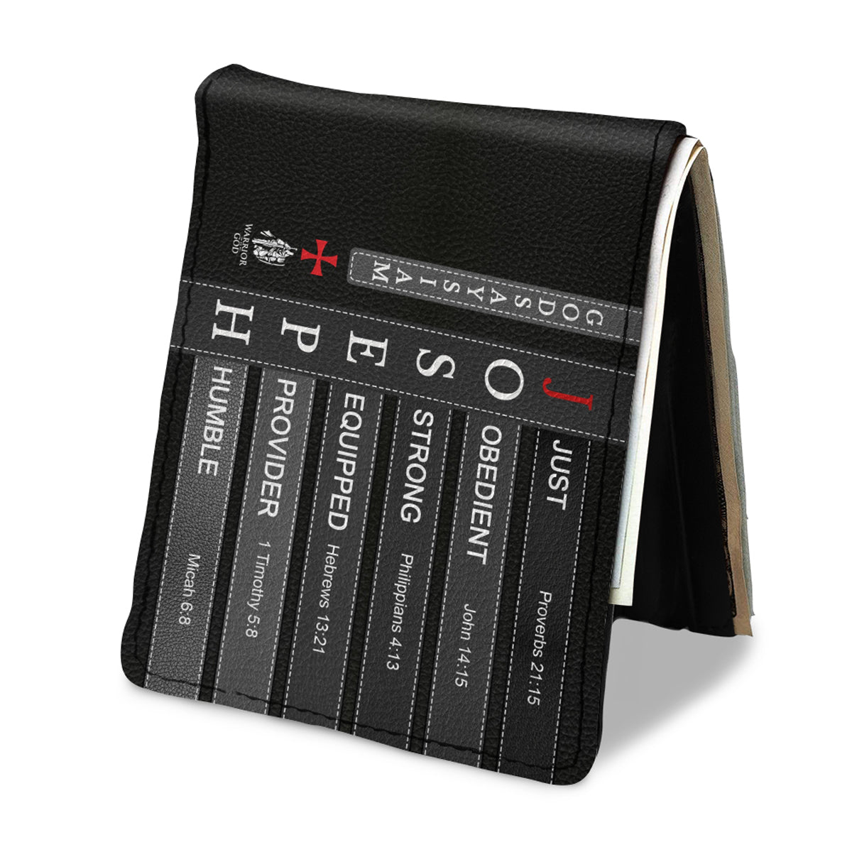 Personalized Bible Verse Leather Wallet for Men