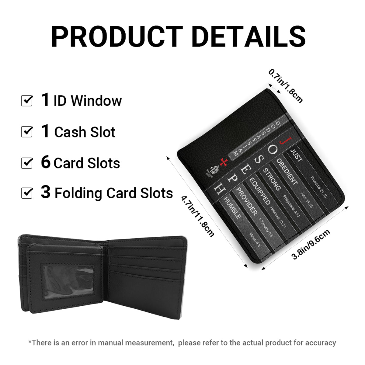 Personalized Bible Verse Leather Wallet for Men