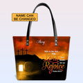Personalized Bible Verse Leather Tote Bag