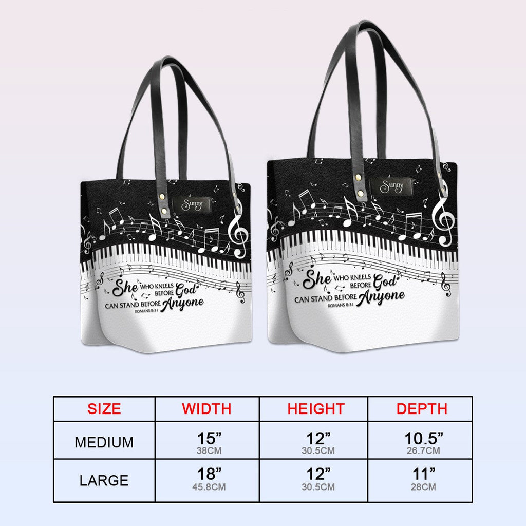 Personalized Bible Verse Leather Tote Bag