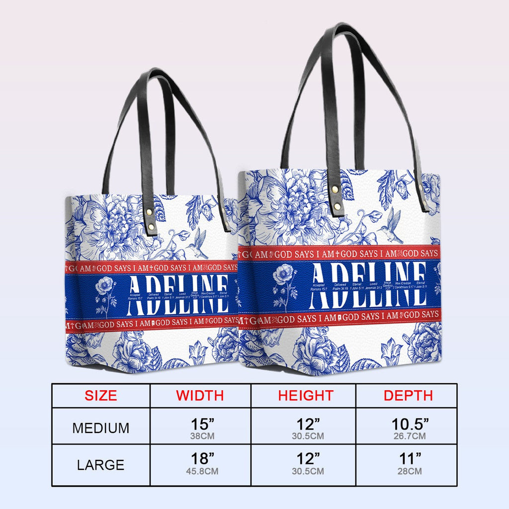 Personalized Bible Verse Leather Tote Bag