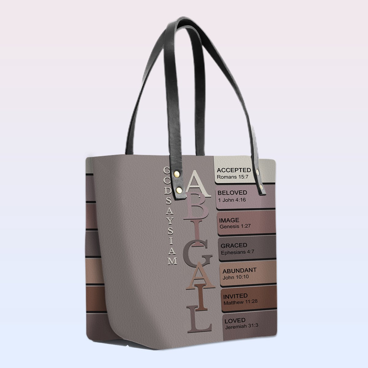 Personalized Christian Leather Tote & Clutch Set