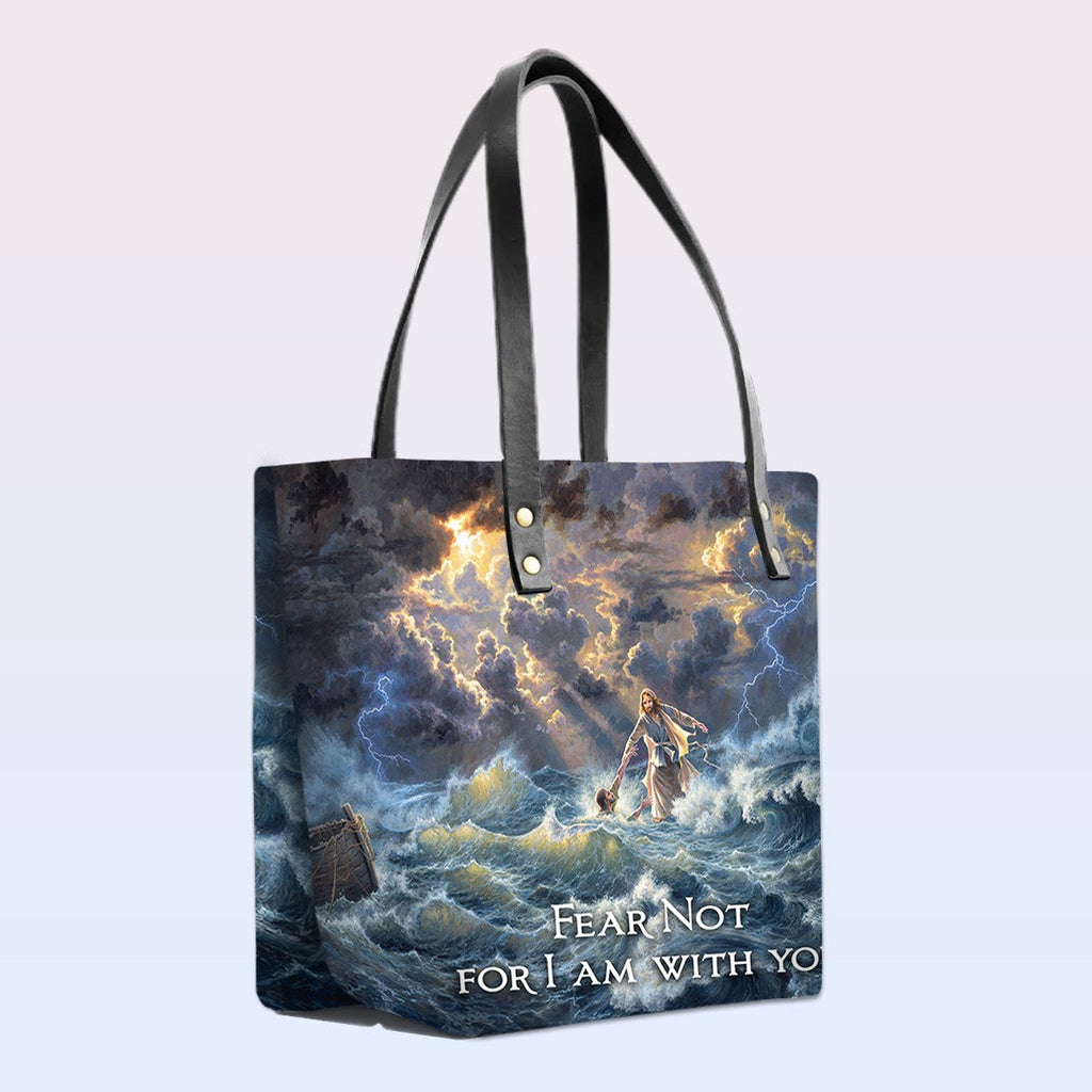 Personalized Bible Verse Leather Tote Bag