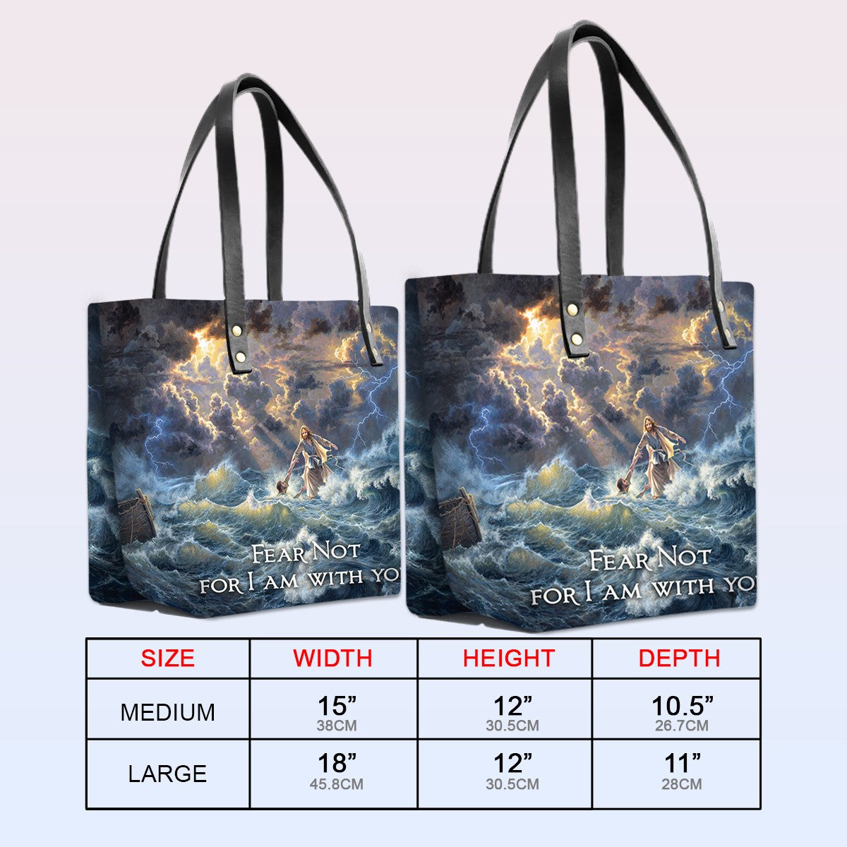 Personalized Bible Verse Leather Tote Bag