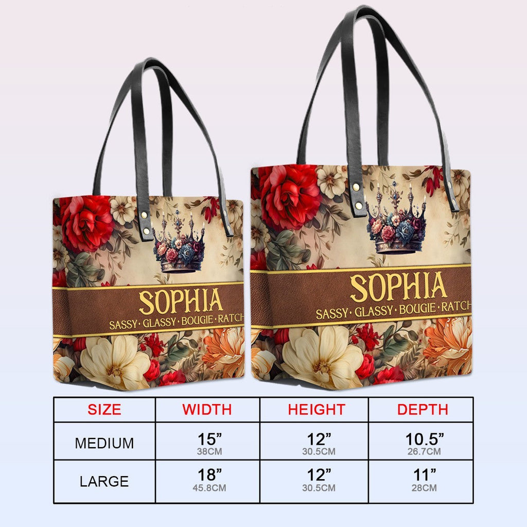 Personalized Bible Verse Leather Tote Bag