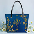 Personalized Bible Verse Leather Tote Bag