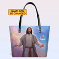 Personalized Bible Verse Leather Tote Bag