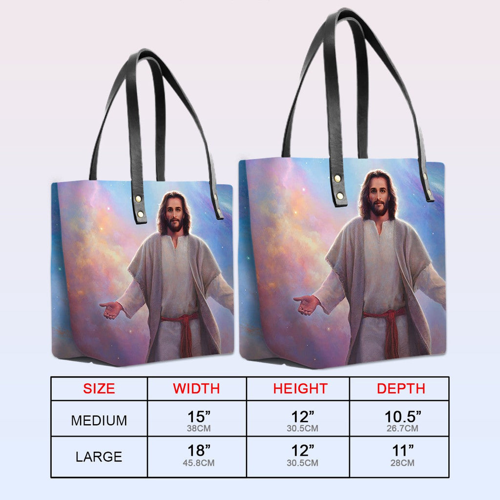 Personalized Bible Verse Leather Tote Bag