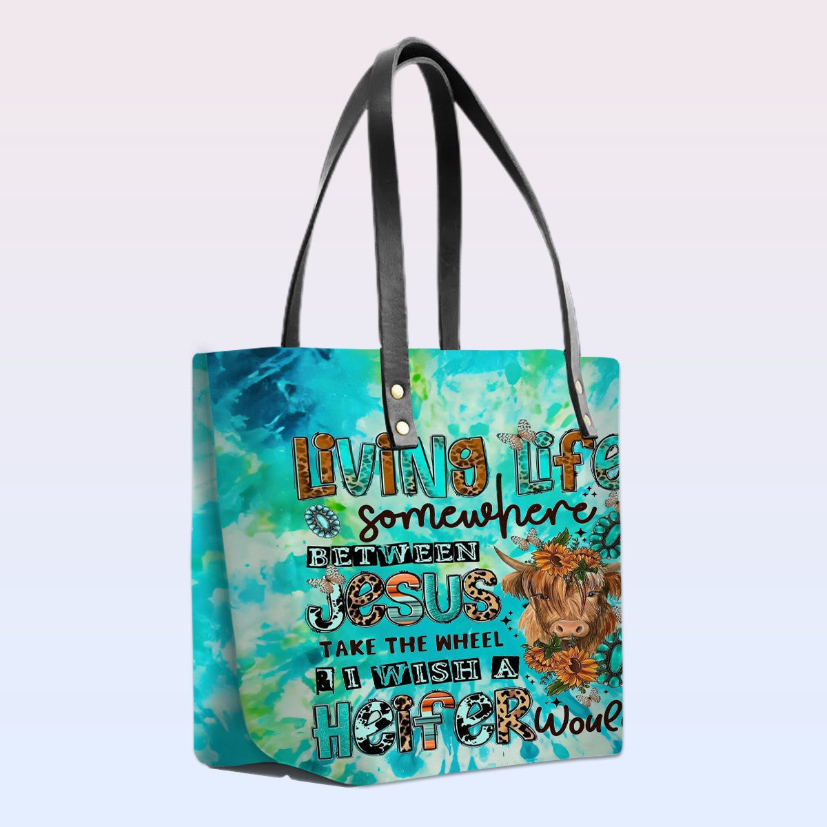 Personalized Bible Verse Leather Tote Bag