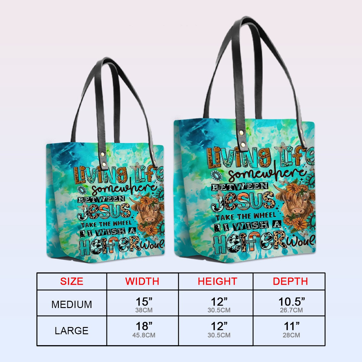Personalized Bible Verse Leather Tote Bag