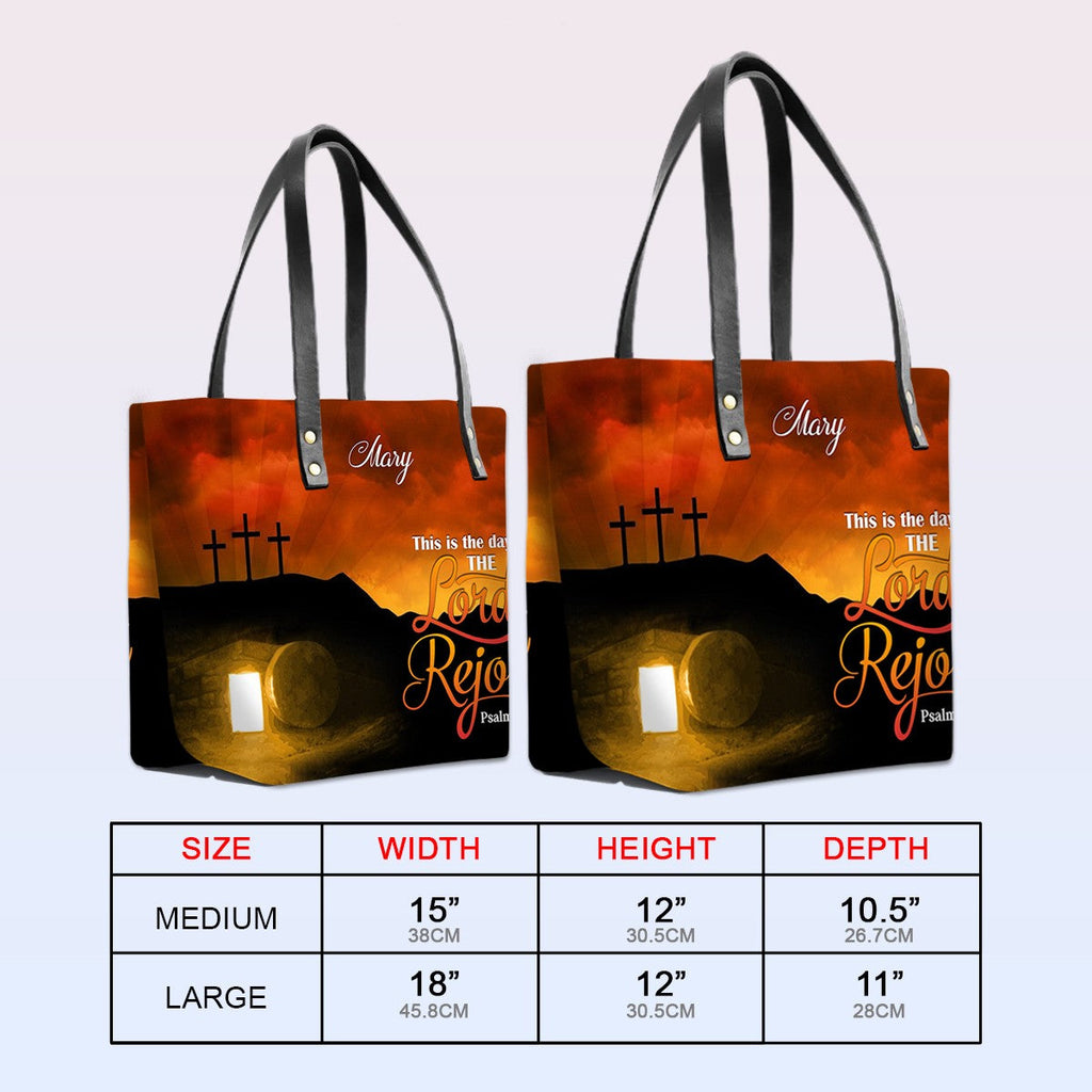 Personalized Bible Verse Leather Tote Bag