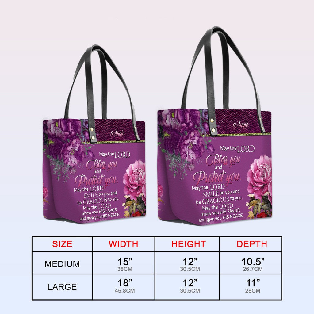 Personalized Christian Leather Floral Handbag