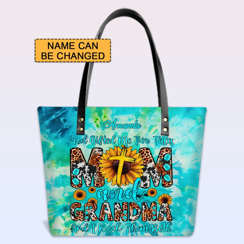 Personalized Bible Verse Leather Tote Bag