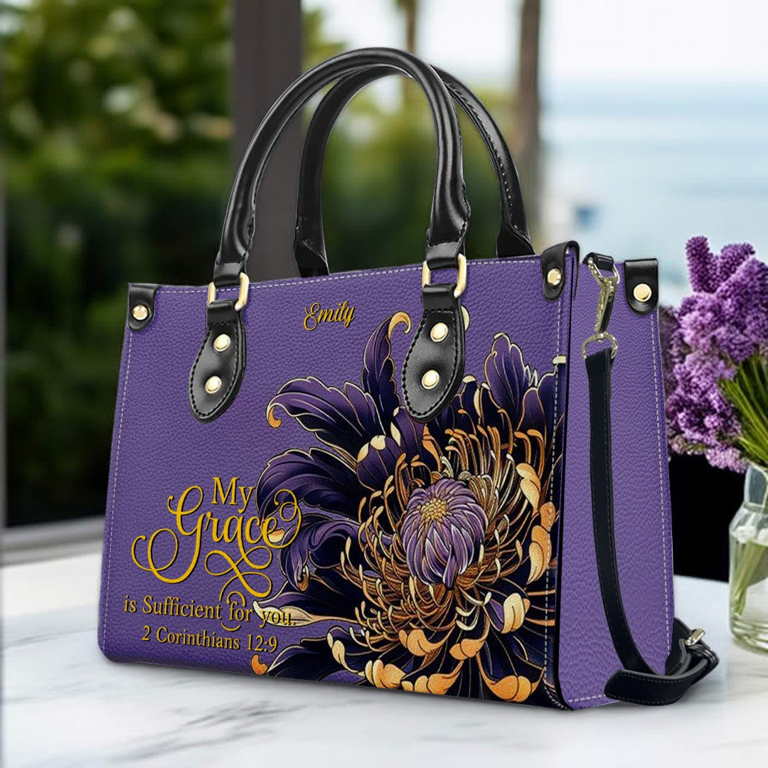 Personalized Bible Verse Leather Handbag